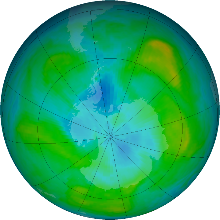 Antarctic ozone map for 12 February 1979